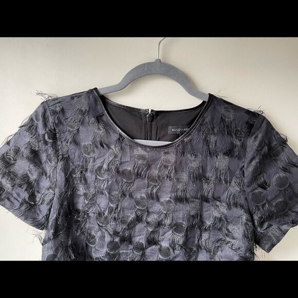 Banana REPUBLIC EYELASH DOT SHORT SLEEVE SHIFT DRESS NAVY BLUE/BLACK - Picture 4 of 13